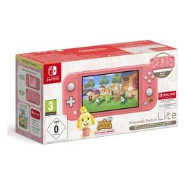 Switch Lite Console Corallo Animal Crossing: New Horizons Isabelle Aloha Edition con 12 Mes