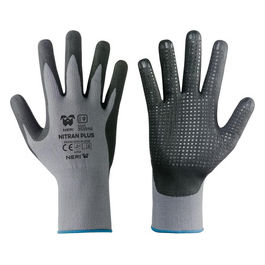 Plus Guanti Nylon Nitrile Grigio/Nero