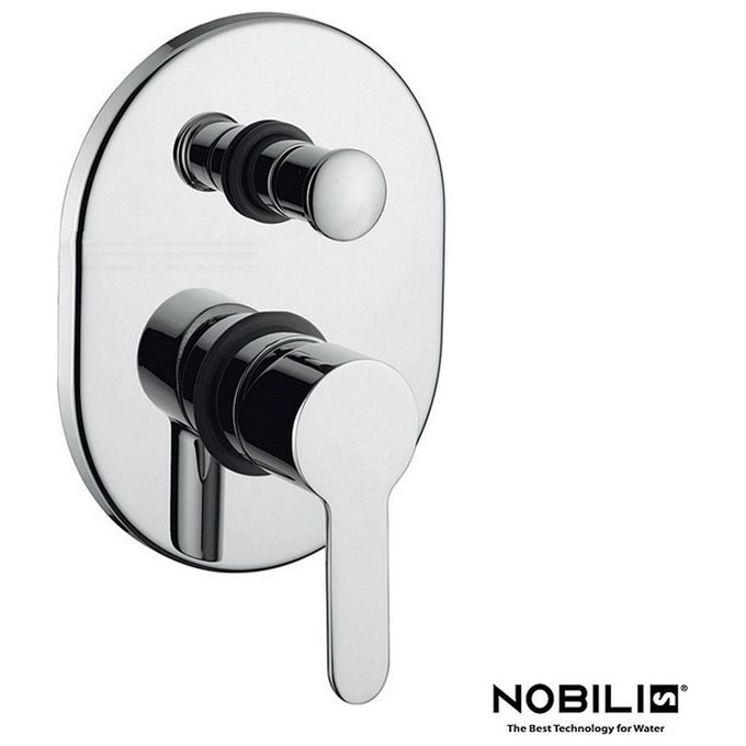 Image of Nobili rubinetterie AB87100CR ABC Miscelatore Monocomando per Doccia ad Incasso con Deviazione Cromo Cromo 2 uscite