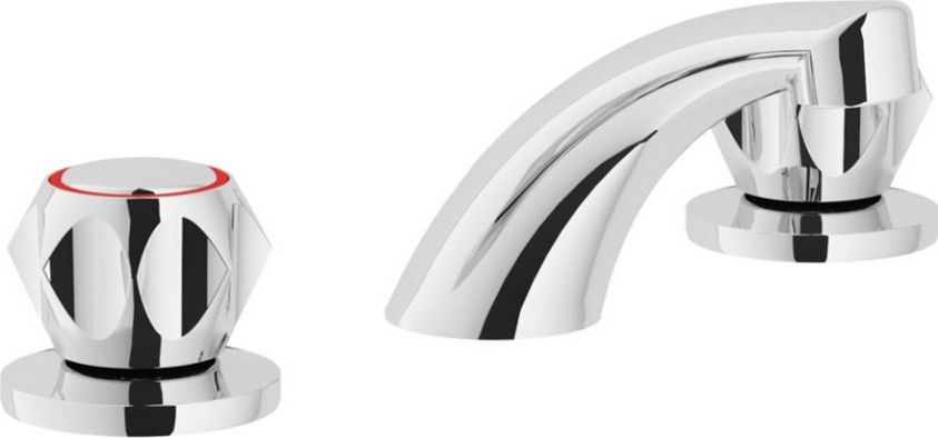 Nobili Rubinetteria N.Flora 6012 Batteria Lavabo 3 Fori Senza Scarico Cromo