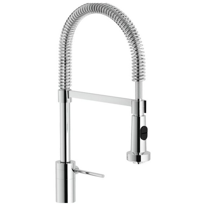 Nobili Rubinetteria Plus 300/3 Miscelat. Lavello Con Doccetta Estraibile 2 Getti Cromo