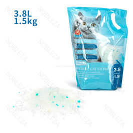 Lettiera per gatti in silice con profumazione alla mela 1.5KG Bianco,Verde