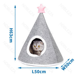 Tenda per gatti con stelle decorative Grigio