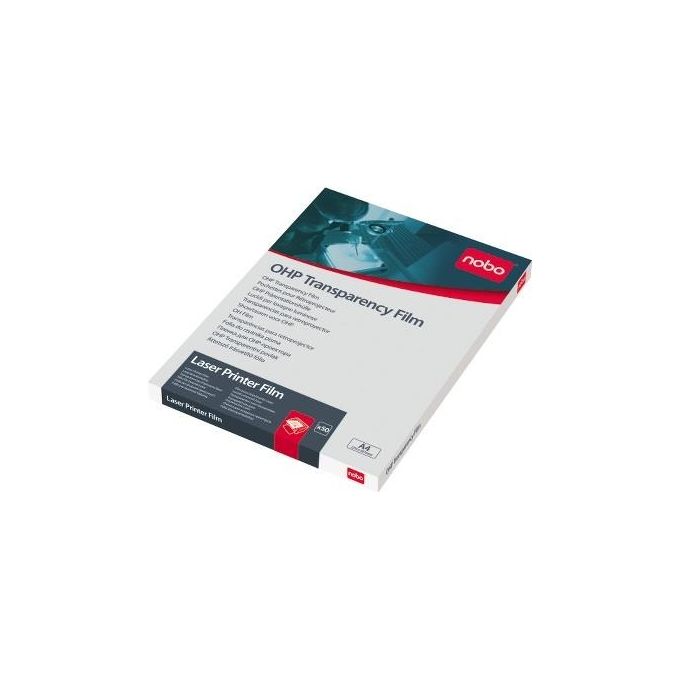 Nobo 33633740 Lucidi per Stampanti Laser Formato A4 100 micron Confezione da 50 Fogli colore Bianco