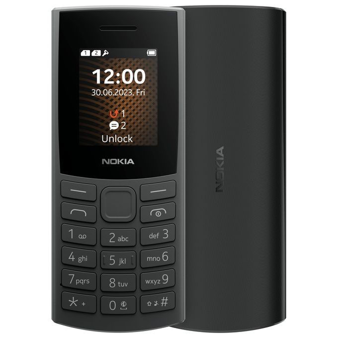 Nokia 105 4G 2023 Telefono Cellulare Dual Sim Display 1.8" a Colori Charcoal