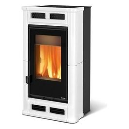 Nordica Stufa a Legna Flo' Finitura Maiolica Bianco Infinity da 67,8cm