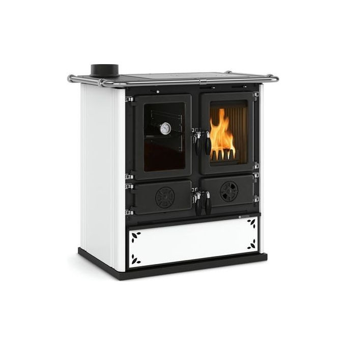 Nordica Cucina a Legna ROSETTA Sinistra 5.0 VST.16 Bianco Acciaio