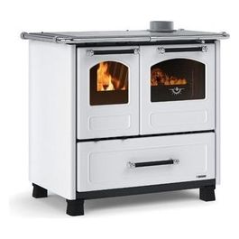 Nordica Family 4,5 Dx Cucina a Legna Rivestimento Esterno in Acciaio Porcellanato Bianco