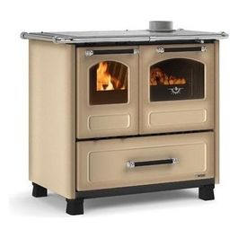 Nordica Family 4,5 Dx Cucina a Legna Rivestimento Esterno in Acciaio Porcellanato Cappuccino