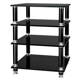 Norstone Stabbl Stand Mobile Hi-Fi, 4 Ripiani 60x78,7x55 cm Nero