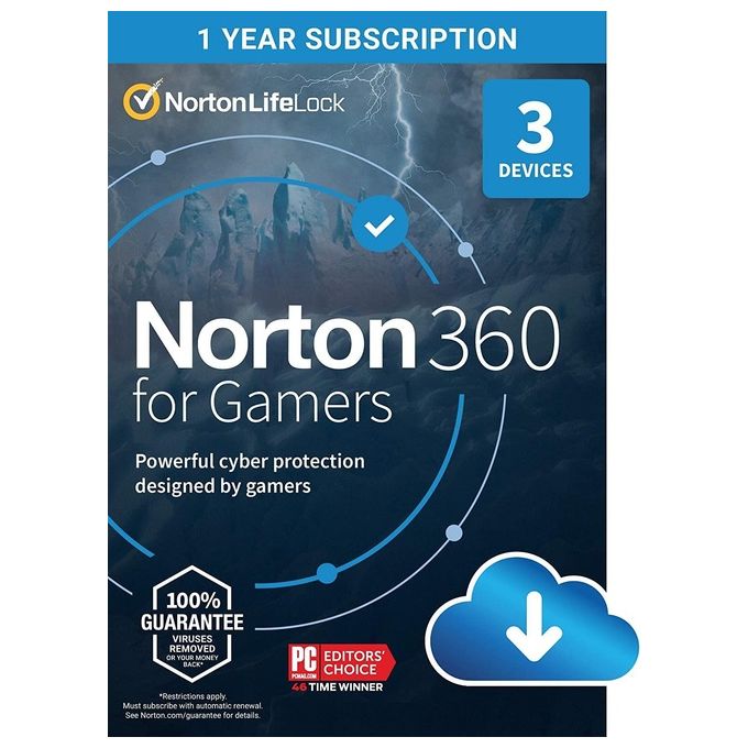 Norton 360 for Gamers Attach 3 Dispositivi 12 Mesi 50Gb