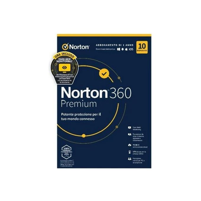 Norton 360 Premium 2022 75Gb It 1 User 10 Device 12mo Generic Rsp Mm Gum
