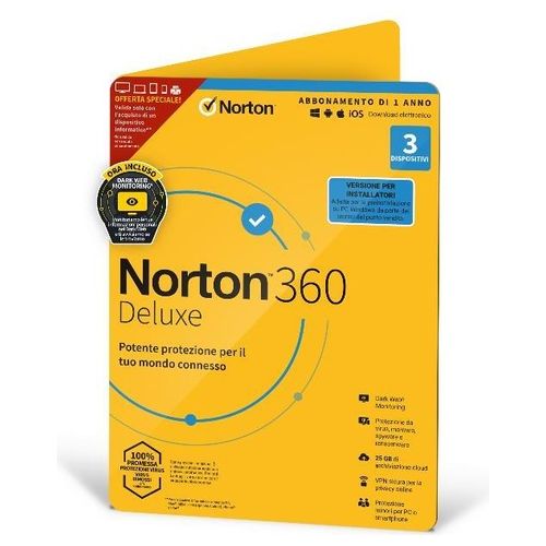 Norton N360 3 Device 12 Mesi Techbench Attach dvd