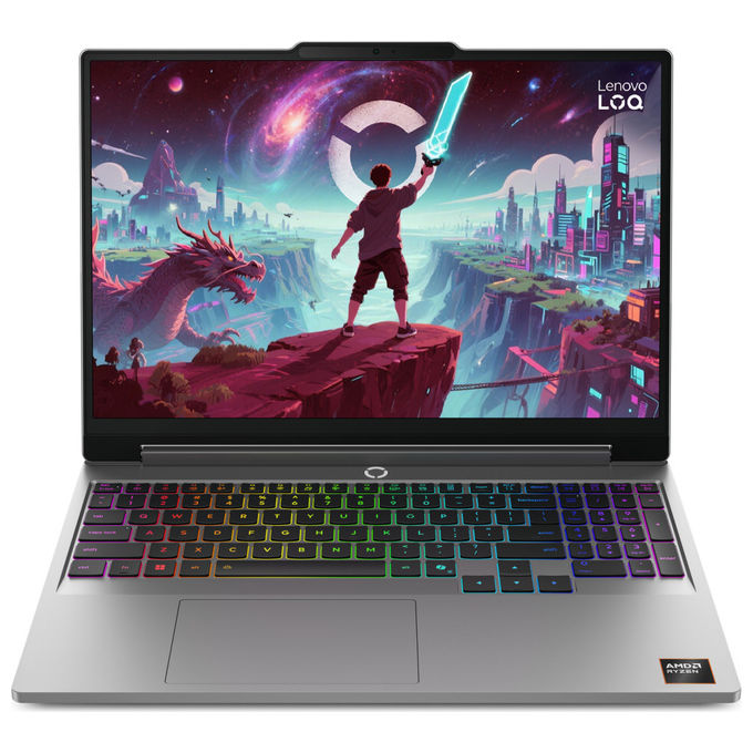 Lenovo LOQ 15AHP11 Notebook AMD Ryzen 7 RTX 5050 16GB 512GB SSD Windows 11 Home colore Grigio Luna