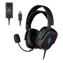 Noua Banshee Cuffie Gaming RGB Usb Over-Ear Driver da 50mm Cuffie da Gioco con 3.5mm Jack e Scheda Audio Esterna USB 7.1 Microfono Flessibile Rimovibile