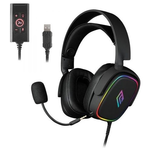 Noua Banshee Cuffie Gaming RGB Usb Over-Ear Driver da 50mm Cuffie da Gioco con 3.5mm Jack e Scheda Audio Esterna USB 7.1 Microfono Flessibile Rimovibile