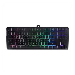 Noua Cosmo Tastiera Gaming QWERTY USB Plug e Play Multimediale 87 Tasti Switch Semi-Meccanica Retroilluminazione RGB Arcobaleno 19 Tasti Anti-Ghosting Layout Italia