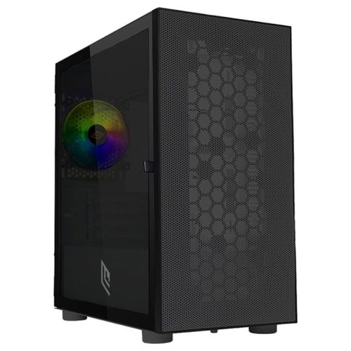 Noua Fobia L7 Nero Case Micro-ATX per PC Gaming Mini Tower 0.60MM SPCC Ventola White RGB Rainbow