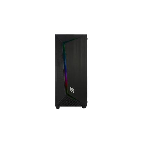 Noua Iron V8 Nero Case ATX Pc Gaming 0.60mm SPCC 3xUsb3.0/2.0 Front Mesh Ventola Black PWM Dual Halo Slim RGB Addressable e Strip Rainbow Pannello Laterale in Vetro Temperato