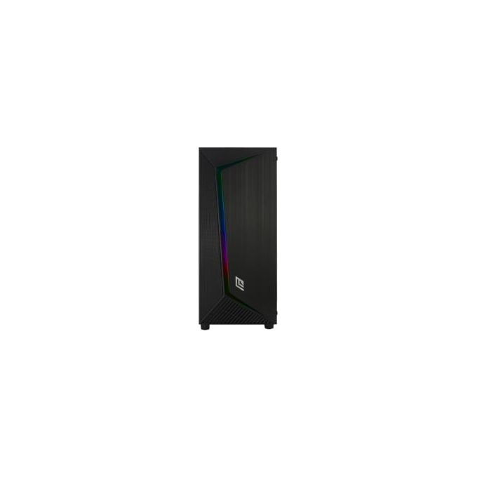 Noua Iron V8 Nero Case ATX Pc Gaming 0.60mm SPCC 3xUsb3.0/2.0 Front Mesh Ventola Black PWM Dual Halo Slim RGB Addressable e Strip Rainbow Pannello Laterale in Vetro Temperato