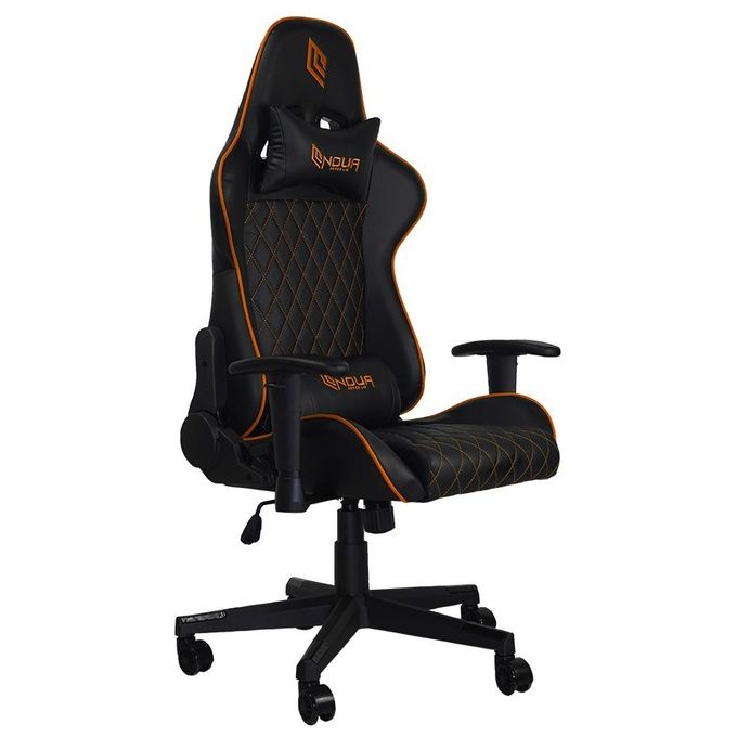 Noua Kui K7 Sedia Gaming Girevole Braccioli 2D Schienale e Altezza Regolabile Supporto Lombare e Poggiatesta Nero/Arancione