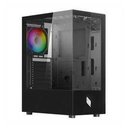 Nexus P100 Case PC Gaming ATX Mid-Tower Ventola LED ARGB 120mm MB Sync Pannello Frontale e Laterale in Vetro Temperato Senza Cornice Nero