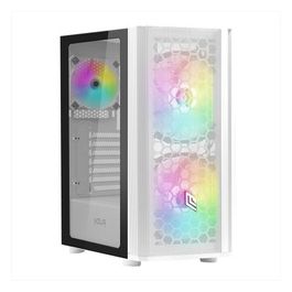 Orizon M111 Bianco Case ATX per PC Gaming Supporta E-ATX 0.50mm SPCC 3 Ventole LED ARGB Indirizzabile Frontale Mesh e Pannello Laterale in Vetro Temperato