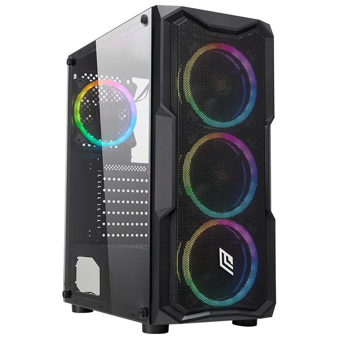 Noua Smash S1 Case Mid-Tower No Psu 1 Usb 3 2 Usb 2 Vetro Temperato Rgb Fan Nero
