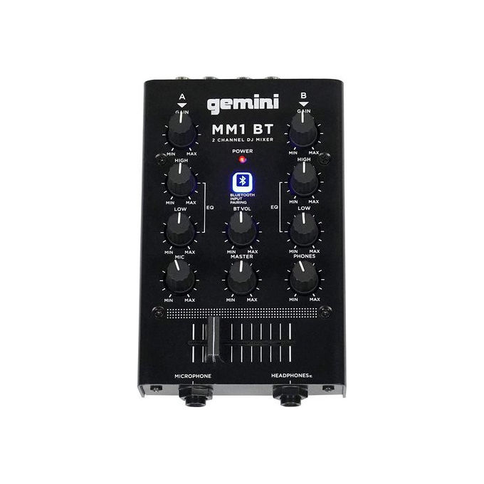 Numark MM1BT Mixer DJ 2 Canali Bluetooth Ingressi RCA EQ 2 Bande Crossfader colore Nero