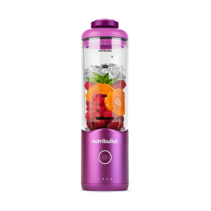 Nutribullet, Frullatore Portatile, 0.59 L, Viola, con Cavo USB-C e Coperchio