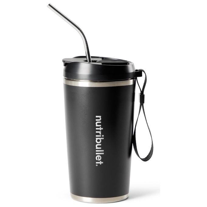 Mini Frullatore NUTRIBULLET Flip NBP016B, Compatto, Ricaricabile USB-C, Mantenimento Freddo 24h, Smoothie Maker, Nero