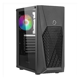 Hoder T32 Nero Case ATX per PC Desktop Office Gaming 0.50mm Ventola ARGB Indirizzabile da 120mm 3*USB3.0/2.0 Frontale ABS Mesh e Pannello Laterale in Vetro Temperato