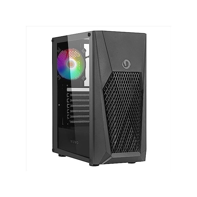 Nuwo Hoder T32 Nero Case ATX per PC Desktop Office Gaming 0.50mm Ventola ARGB Indirizzabile da 120mm 3*USB3.0/2.0 Frontale ABS Mesh e Pannello Laterale in Vetro Temperato