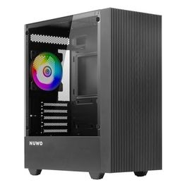 Nuwo Raythe R101 Nero Case micro-ATX mini-ITX per PC Gaming Desktop Office Mini Tower 0.50mm SPCC Ventola FRGB (Fixed) da 120mm USB 3.0 Frontale Mesh e Pannello Laterale in Vetro Temperato