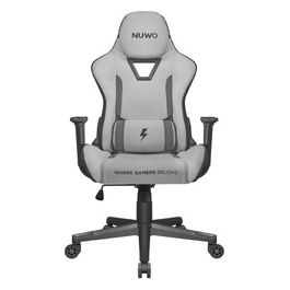 Sedia gaming Jupite bianca e grigia in stoffa