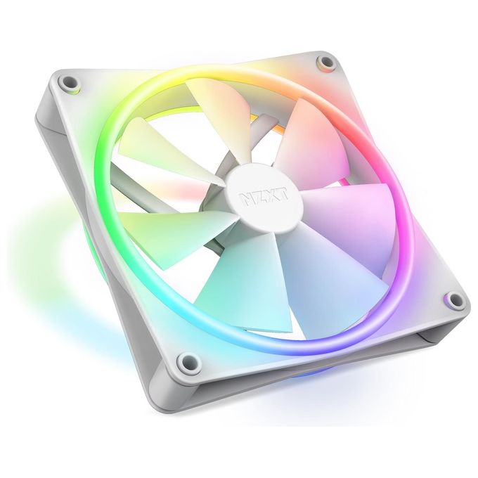 NZXT Cooler F Series F140 RGB DUO WhiNZXT F140 RGB Duo - RF-D14SF-W1 - Ventola RGB a due lati da 140 mm – 20 LED indirizzabili individualmente – Flusso d'aria e pressione statica bilanciati – Controllo PWM – Biancote (RF-D14SF-W1) (RFD14SFW1)