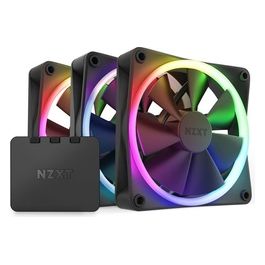 F120 RGB Fans - RF-R12TF-B1 - Personalizzazione avanzata dell'illuminazione RGB - Raffreddamento silenzioso - Tripla (ventola RGB e controller INCLUSI) - Ventola da 120 mm - Nero