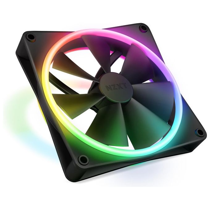 NZXT F140 RGB Duo - RF-D14SF-B1 - Ventola RGB a due lati da 140 mm – 20 LED indirizzabili individualmente – Flusso d'aria e pressione statica bilanciati – Controllo PWM – Nero