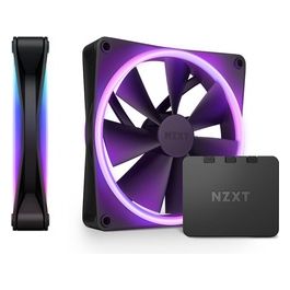 F140 RGB Duo Twin Pack - RF-D14DF-B1 - 2 ventole RGB a due lati da 140 mm con controller RGB - 20 LED indirizzabili individualmente - Flusso d'aria e pressione statica bilanciati - Nero