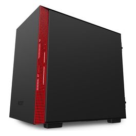 NZXT H210 Mini-Tower Porta Tipo C USB I/O Frontale Pannello Laterale in Vetro Temperato Staffa per il Radiatore Nero/Rosso