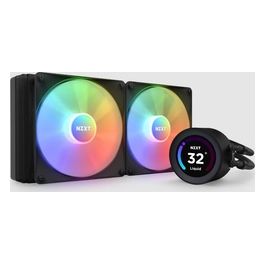 Kraken Elite 280 RGB - Dissipatore a liquido AIO per CPU 280mm - Display LCD grandangolare personalizzabile da 2.36" per GIF - Pompa ad alte prestazioni - 2x ventole Core RGB F140 - Nero