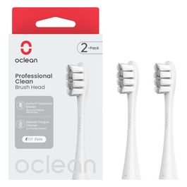 Testine di Ricambio Professional Clean Set da 2 Pezzi Bianco per Spazzolini Elettrici Cura del Corpo