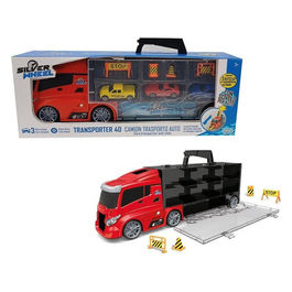 Mezzo Stradale Silver Wheel Camion Transporter 40 con 3 Auto Incluse