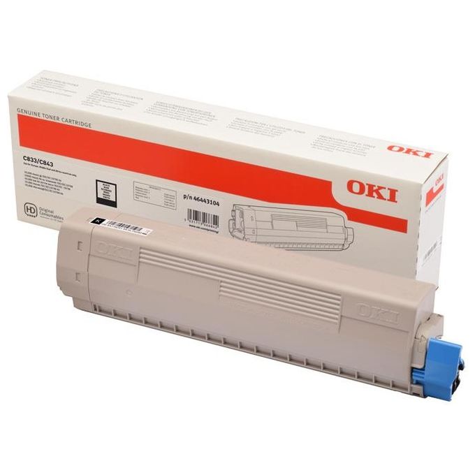 OKI 46443104 Cartuccia Toner Originale Nero per C833 C843 Resa 10000 Pagine colore Nero
