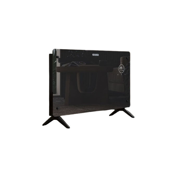 Olimpia Splendid Caleo Glass WiFi, stufa elettrica convezione, nero vetro, 2000W, controllo app