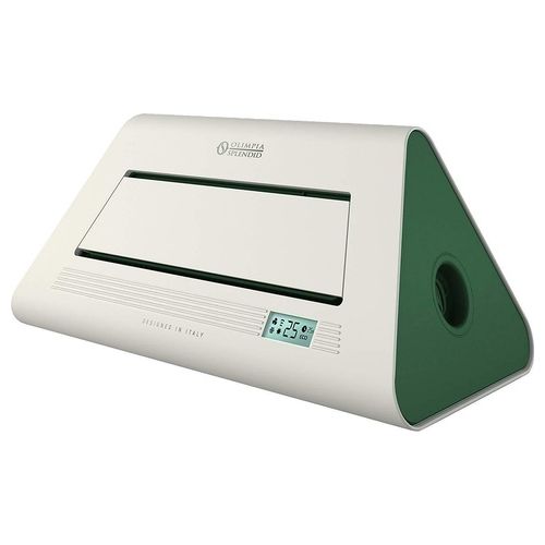 - Radical Twin S_0178 - Termoventilatore ceramico da tavolo/parete, potenza 1 800-2 000 W, 2 livelli di calore, termostato regolabile, funzione ventilazione, Bianco/Verde