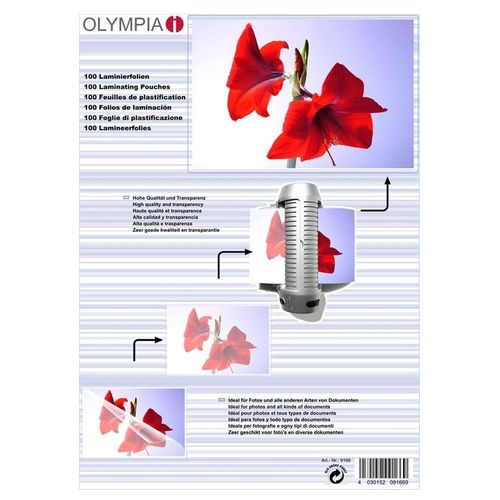 Olympia Buste di Plastificazione DIN A4 80 Micron 25 Pezzi