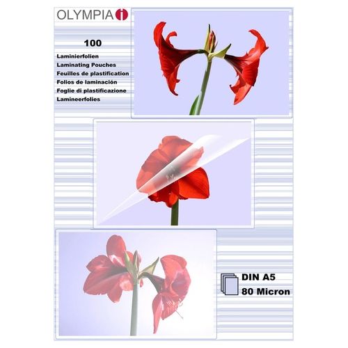 Olympia Fogli per Laminare DIN A5 80 Micron 100 Pezzi