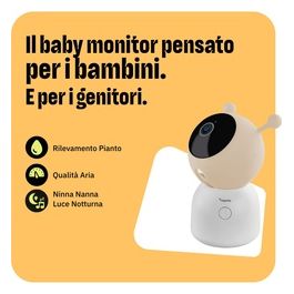 by Netatmo Videocamera Baby Monitor 2K HD, visione notturna, avviso pianto, audio bidirezionale, ninna nanna, luce notturna, sensori umidità e temperatura, controllo app, OBC-01