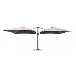 Ombrellone Doppio 3 X 3 Archimede Antracite Telo Taupe